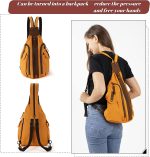 Jannloe Canvas Sling Bag Small Crossbody Backpack for Women Men Casual Shoulder Daypack Outdoor Rucksack Hiking Travel - Image 3